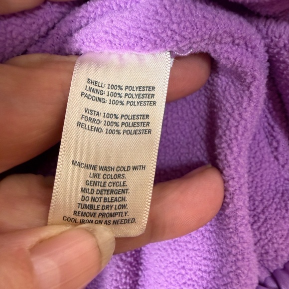 OSHKOSH B'gosh Puffer Vest Toddler Size 3T Purple Full Zip High Collar - Picture 5 of 6